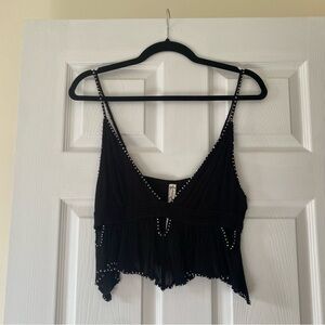 Free People Handkerchief Beaded Crop Top